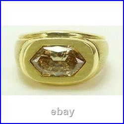 Vintage Approx. 3.25 Carat Natural Fancy Orangish Brown Diamond Men's Ring