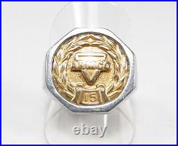 Vintage Armco AK Steel 10K Gold Sterling Silver 15 Year Service Award Ring Sz 10