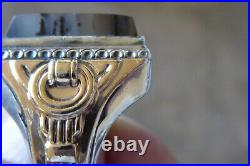 Vintage Art Deco Men's Sterling & 10k Y Gold Moss Agate Ring Size 11.50 Ring