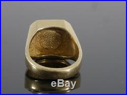 Vintage Artisan 1940s/1950s Heavy Mens 14k Gold Diamond Ring. 56ct 18.95 grams