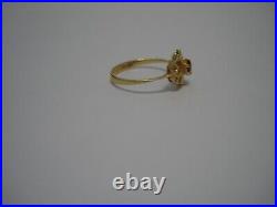 Vintage Beautiful Delicate Coctail ARR 14k Yellow Gold Ruby Stone Ring Size 6.25