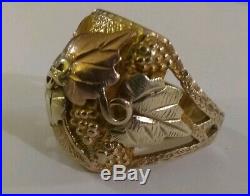 Vintage Black Hills Gold Men's Ring Size 91/2, 10 Grams Black Hills Gold Leaves