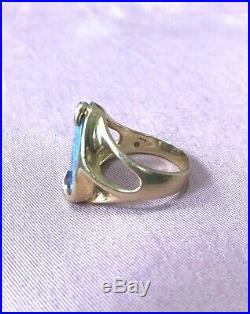 Vintage Black Opal Diamonds Men/Women 14K Gold Ring 10.5 Grams