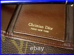 Vintage CHRISTIAN DIOR Key Wallet Ring chain Accessory RARE Brown CD Monogram