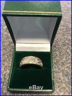Vintage CHUNKY MEN'S 9ct Yellow Gold Diamond Ring Fully Hallmarked