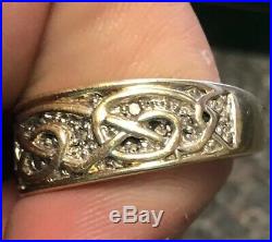 Vintage CHUNKY MEN'S 9ct Yellow Gold Diamond Ring Fully Hallmarked