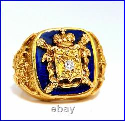 Vintage Coat of Arms Royal Crest Iconic Mens Ring 14kt Gold