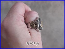 Vintage Eagle Man Aztec Incan Sterling Mexico Mexican Biker Ring 9