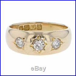 Vintage Edwardian Mens 18ct Yellow Gold 0.40cts Diamond Signet 1910 Ring Size N