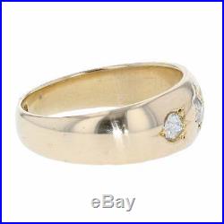 Vintage Edwardian Mens 18ct Yellow Gold 0.40cts Diamond Signet 1910 Ring Size N