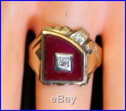 Vintage Estate 10K Gold Men's. 03 Ct Diamond Ring Size 10.25 Weighs 5.4G