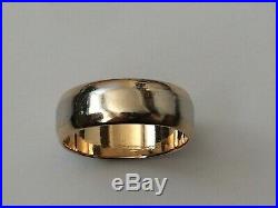 Vintage Estate 14K Gold two-tone Size 10 Mens Wedding Band Ring 7.4 grams