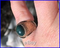 Vintage Estate 14K Yellow GOLD and BLOODSTONE Men's Ring Size 6 8.4 Grams