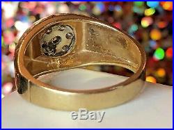 Vintage Estate 14k Gold Diamond Ring Men's Signed Tru-glo With Appraisal Wedding