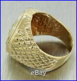 Vintage Estate 14k Solid Yellow Gold 1.67ctw Diamond Men's Chunky Pinky Ring