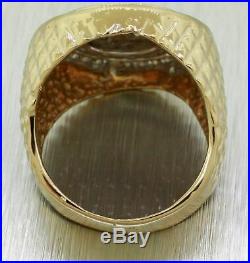 Vintage Estate 14k Solid Yellow Gold 1.67ctw Diamond Men's Chunky Pinky Ring