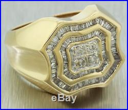 Vintage Estate 14k Solid Yellow Gold Chunky 2.00ctw Diamond Men's Ring