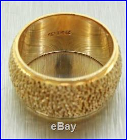 Vintage Estate 14k Solid Yellow Gold Rough Hammered Men's Band Ring