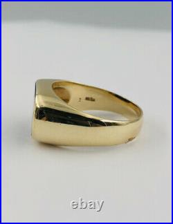Vintage Estate 14k Yellow Gold Natural Blue Lapis Lazuli Men's Ring
