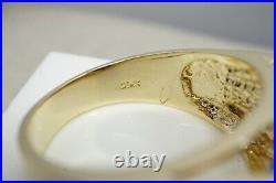 Vintage Estate 14k Yellow Gold Synthetic Blue Sapphire Signet Men's Ring