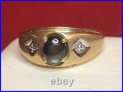 Vintage Estate 14k Yellow Gold Tiger's Eye Men's Ring Signed Stylecrest
