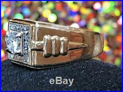 Vintage Estate 18k Natural Gold Diamond Band Ring Men's Ring Wedding Anniversar