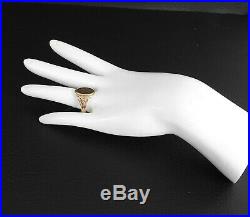 Vintage Estate Antique Victorian Signet Ring Solid 12K Rose Gold Mens 9.5