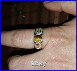 Vintage Estate Black Hills Gold Cats Eye Mens Ring Band Size 12