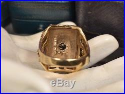 Vintage Estate Huge 10K Black Hills Gold Mens. 27 ct Diamond Ring size 10 1/2