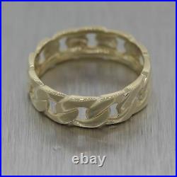 Vintage Estate Men's 14k Yellow Gold Cuban Wedding Band Ring