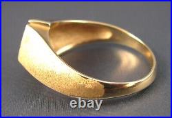 Vintage Estate Mens 14K Yellow Gold & Diamond Ring Wedding Band US Size 9