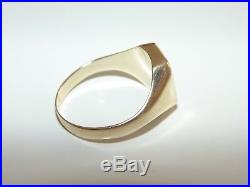 Vintage Estate Mens Solid 14K 585 Yellow Gold Signet Ring US Size 9.5 Jewelry