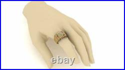 Vintage Ethiopian Opal & Diamond Men's Engagement Ring in 10K Yellow Gold Over