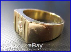 Vintage European Cut Diamond and 14k Gold Men's Ring With $3500 Appraisal