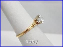 Vintage European Cut Glass 14k Gold Engagement Ring (7956)