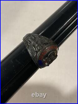 Vintage Foe Member Of Armed Forces USA Mens Large Sterling Silver Ring