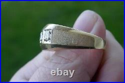 Vintage Gentleman's 14kt. Yellow Gold & Brilliant Cut Diamond Ring Size 11 3/4