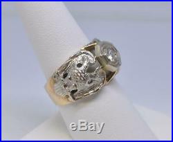 Vintage Gold and Diamond 32nd Degree Masonic Men's Ring