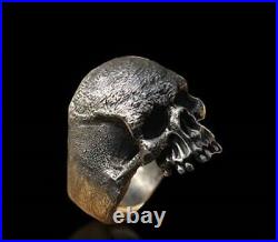 Vintage Gothic Ghost Skull Antique Anniversary Ring Solid 925 Sterling Silver