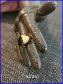 Vintage Gtr 10k Gold Black Onyx Mens Signet Ring Size 12