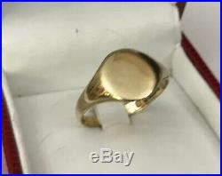 Vintage HM Hallmarked 9ct 9k Yellow Gold Oval Mens Signet Ring 2.9g Size U