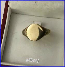 Vintage HM Hallmarked 9ct 9k Yellow Gold Oval Mens Signet Ring 2.9g Size U