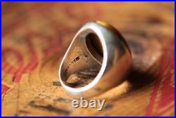 Vintage Hand Made Sterling Silver Tiger Eye Ring 16.2 g Size 8.5