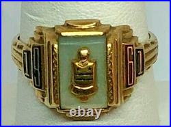 Vintage Jostens Hilton High School Class Of 1961 Men's Ring 10k Gold Sz 7 1/2