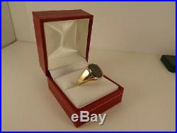 Vintage Ladies Mens 9ct Gold CENTURIAN SIGNET RING Sz R-R 1/2 Hm 13X11mm 1114n