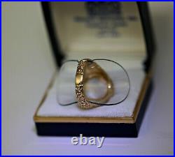 Vintage Large Opal Men's Ring 14K Rose Gold Sz11