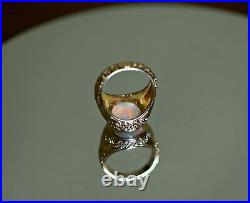 Vintage Large Opal Men's Ring 14K Rose Gold Sz11