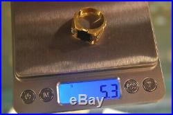Vintage MEN'S 10K SOLID GOLD 5.3g ESTATE RING withONYX AND DIAMOND Sz. 10