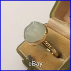 Vintage Man in the Moon Ring, Moonstone vintage Gold ring, gold Ring, 15 Carat
