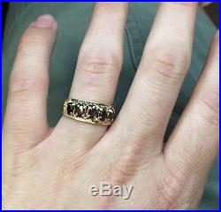 Vintage Mans 14k Yellow Gold Braided Rope Ring Sz 8.5 Mens Unisex